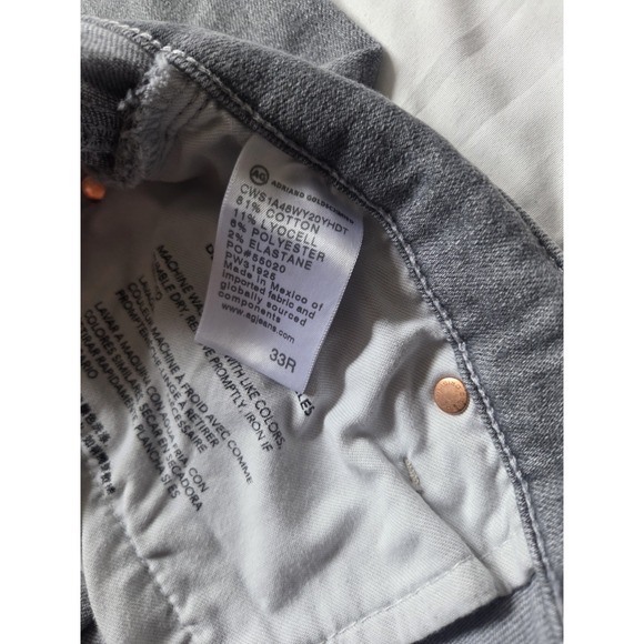 AG-ED Denim Mari Crop High Rise Slim Straight Gray Jeans Women's 33R - Picture 14 of 14